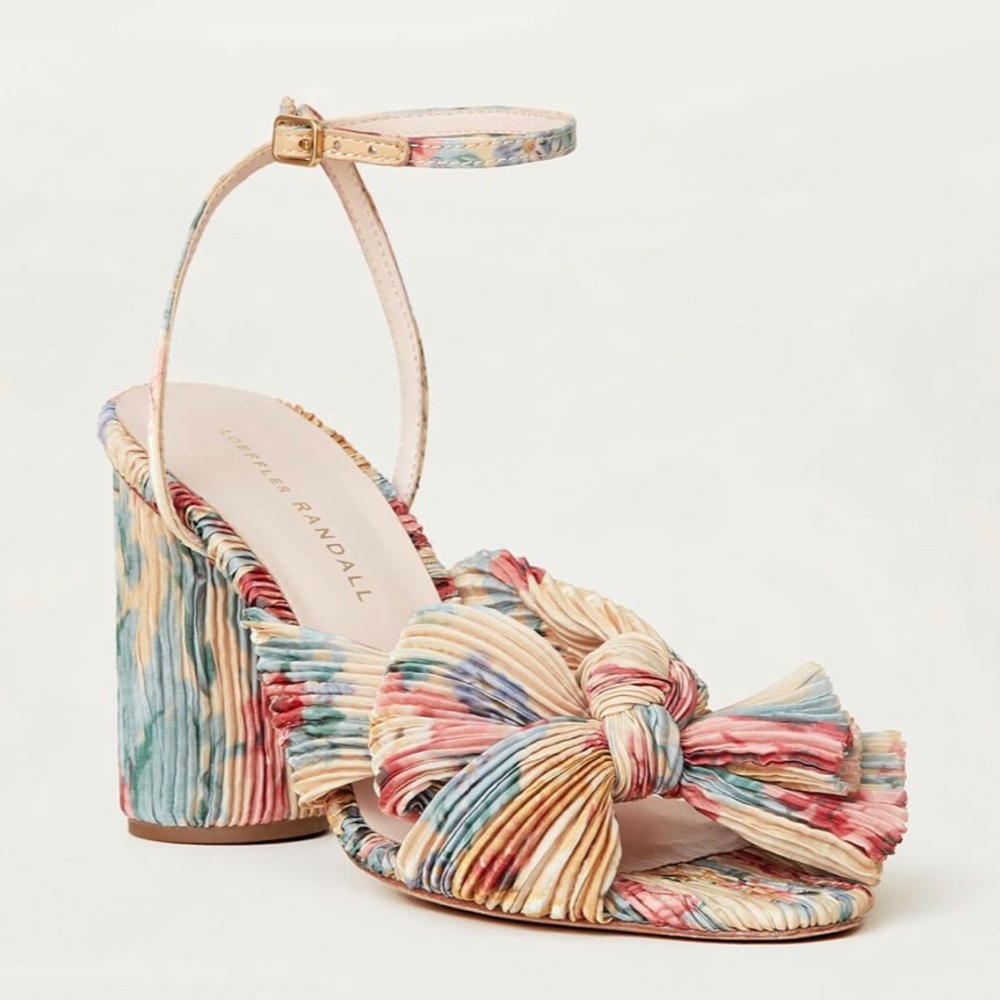 Loeffler Randall Camellia Bow Heel w/ Ankle Strap